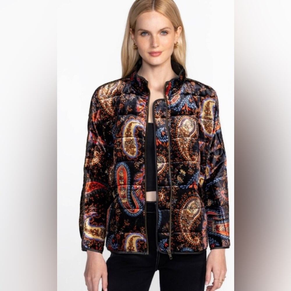 Johnny Was Quilted Jacket Women XL Multicolor NEW Sezana Velvet Paisley J42524-O